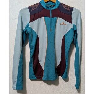 Autobahn 1/4 Zip Womens S Small Blue Maroon Pullover Long Sleeve Jacket (769)